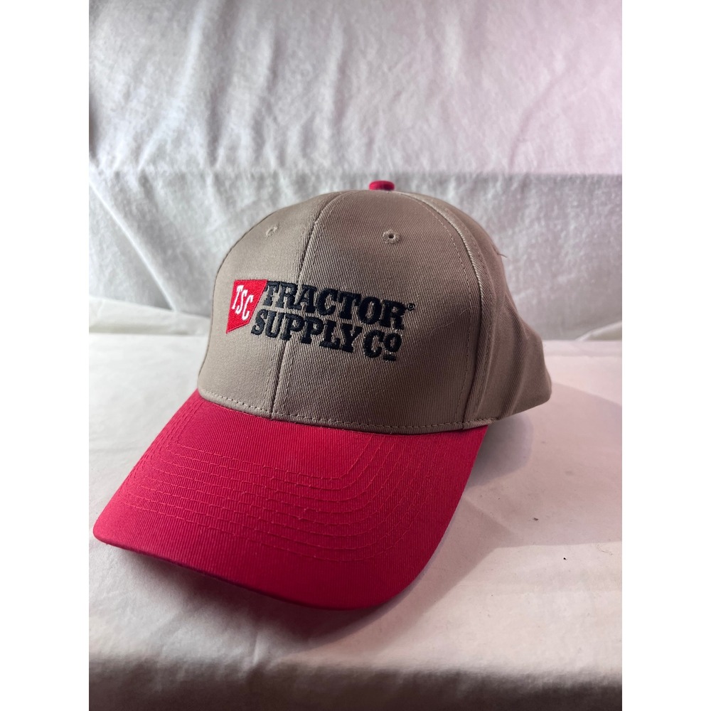 Tractor Supply Co TSC Baseball Cap Hat Tan Red Snapback Mens One Size OSFM